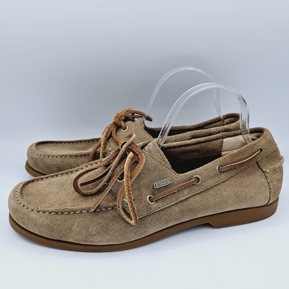 Fossil Men\'s Tan Suede Leather Lace Up Loafers, size 11 main image 12